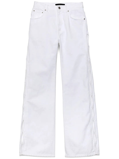 Cut-Out Wide-Leg Jeans