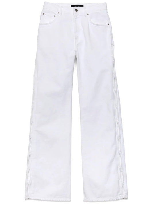 Cut-Out Wide-Leg Jeans
