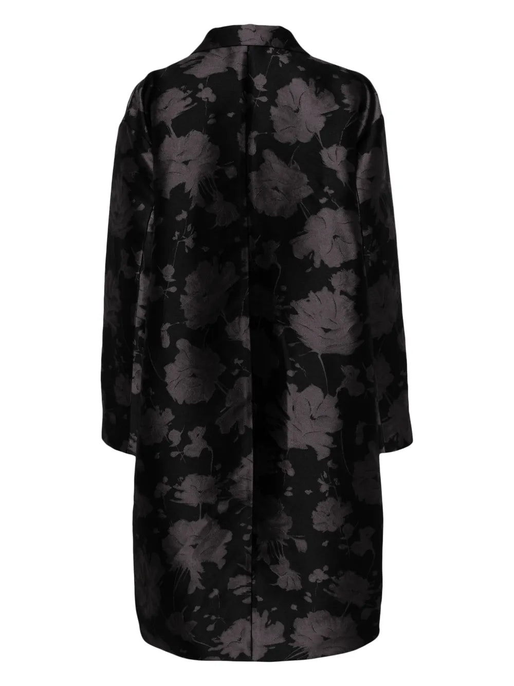 Patterned-Jacquard Single-Breasted Coat