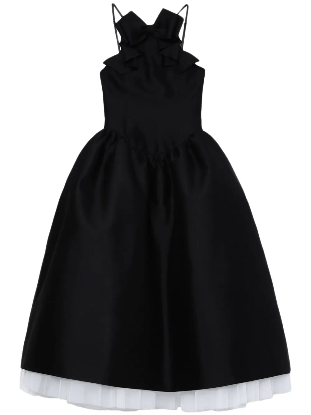 Bow-Detail Flared Midi Dress