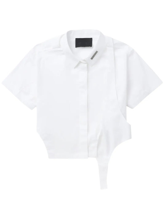 Layered Cropped Cotton Shirt