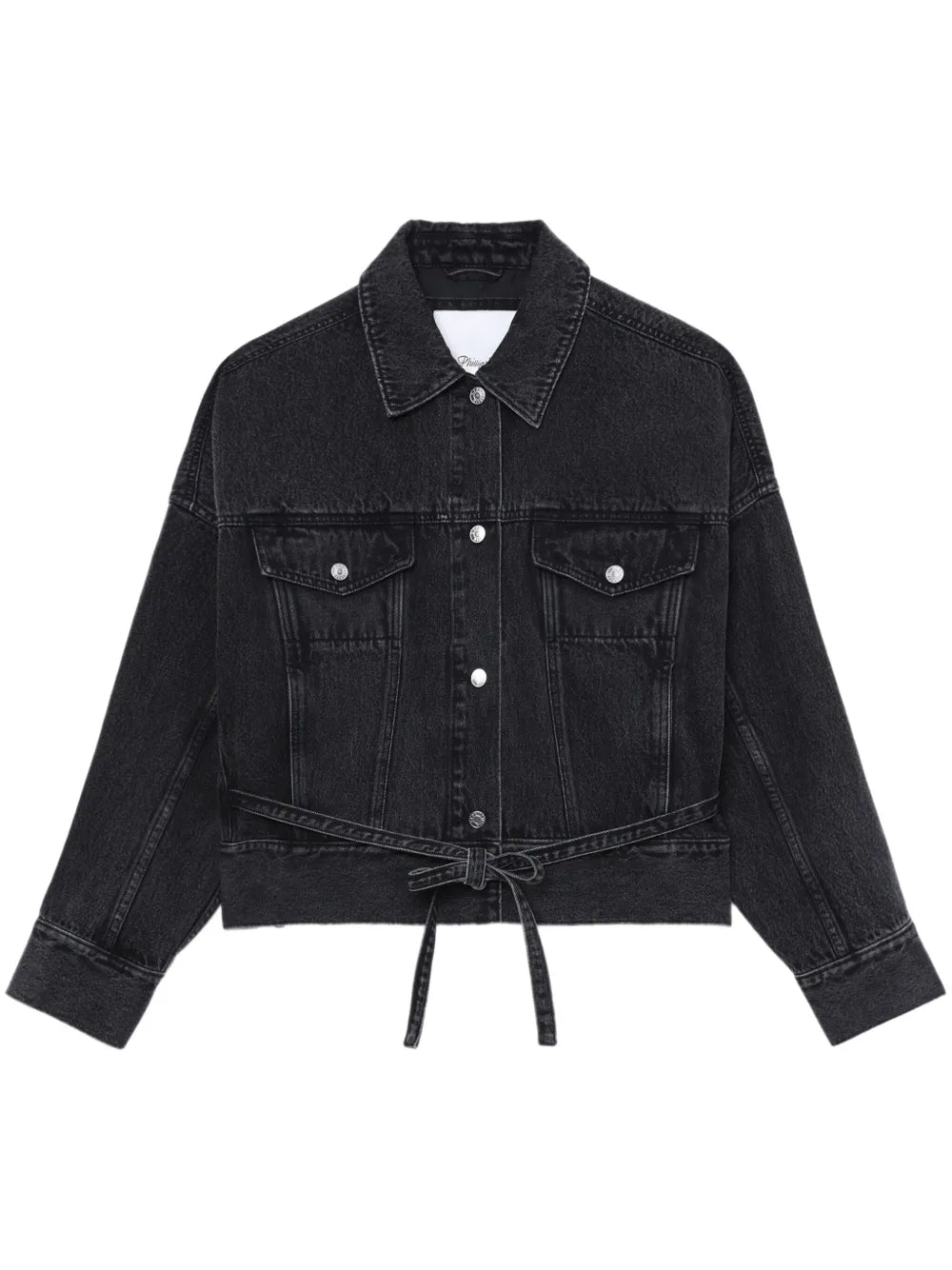 Button-Up Belted Denim Jacket