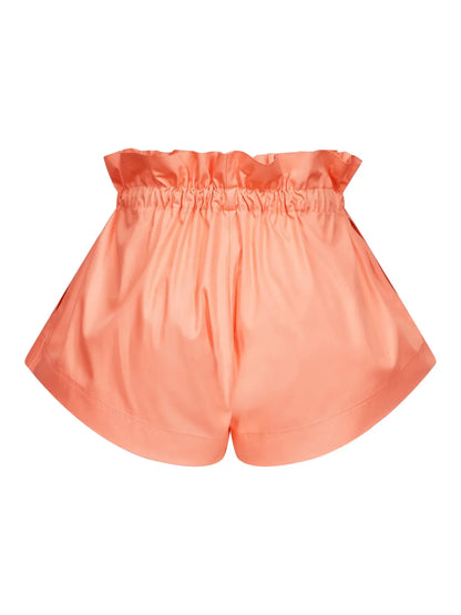 Ruffled-Waist Track Shorts