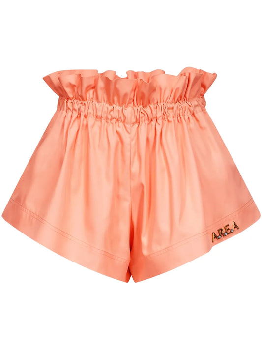 Ruffled-Waist Track Shorts