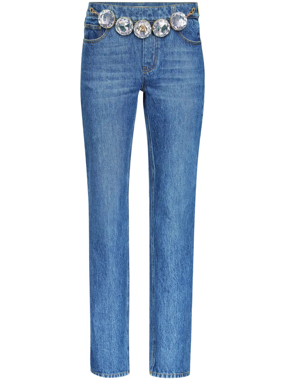 Jumbo Crystal Straight-Leg Jeans