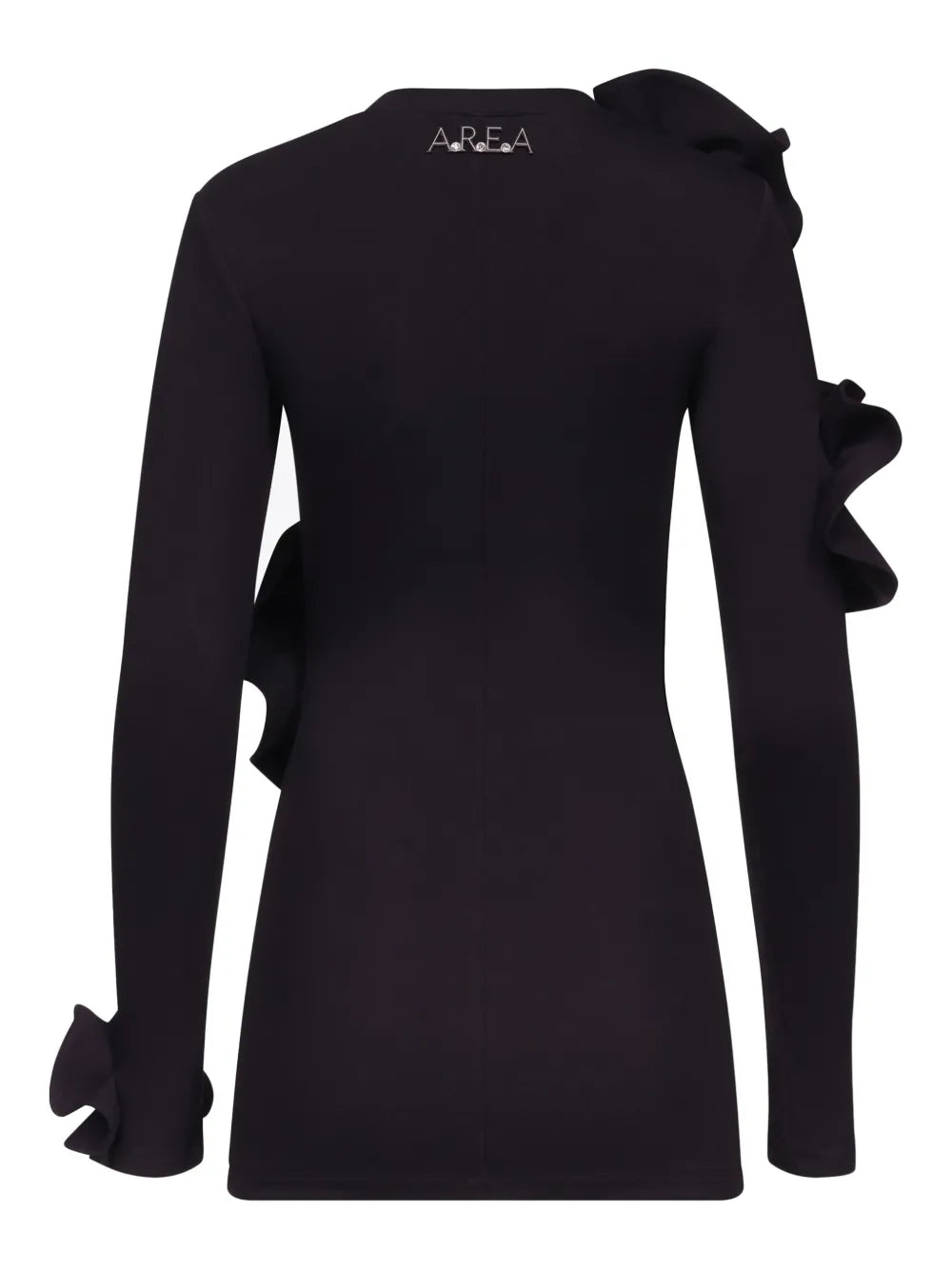 Ruffled Flower-Appliqué Mini Dress