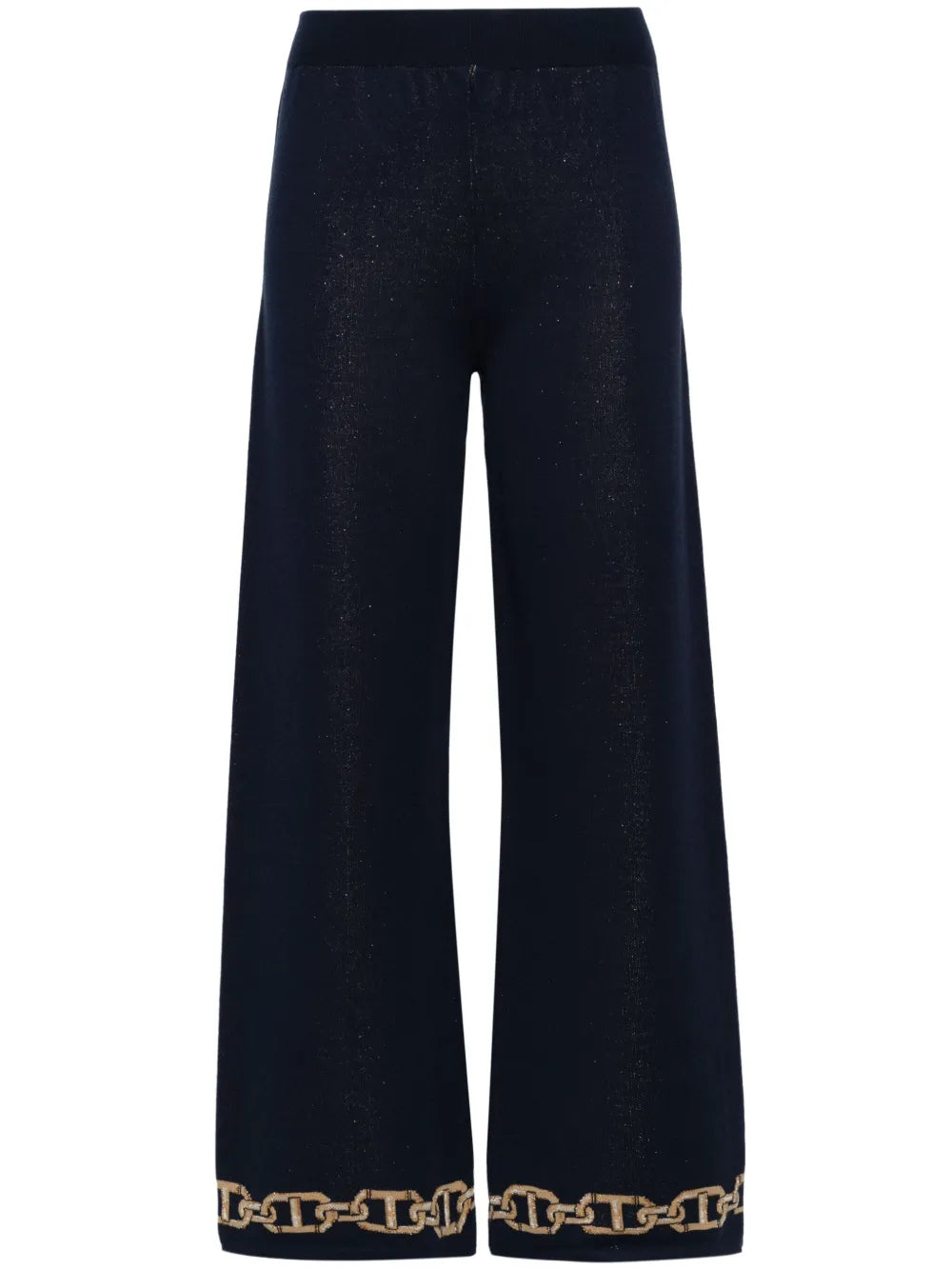 Intarsia-Knit Straight Trousers