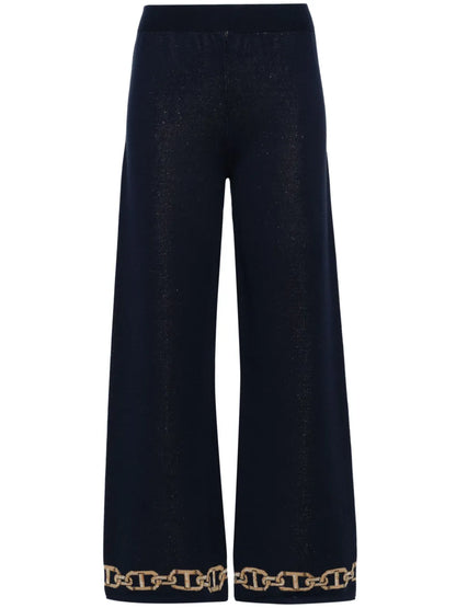 Intarsia-Knit Straight Trousers