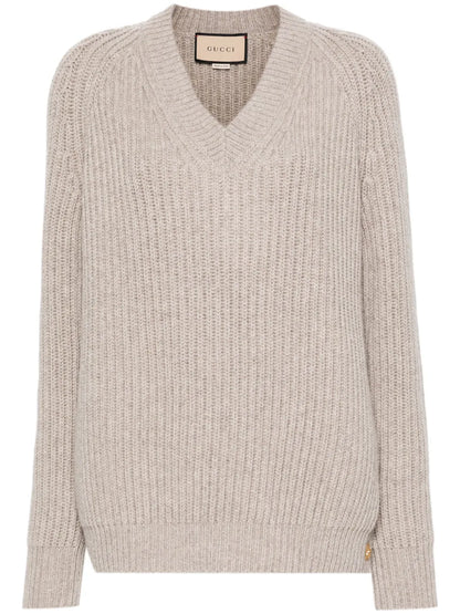 V-Neck Chunky-Knit Jumper