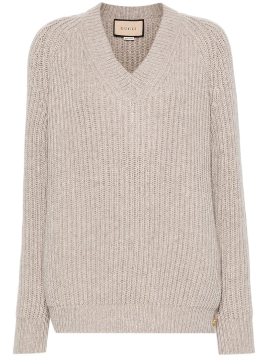 V-Neck Chunky-Knit Jumper