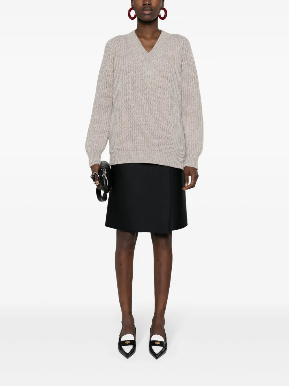 V-Neck Chunky-Knit Jumper