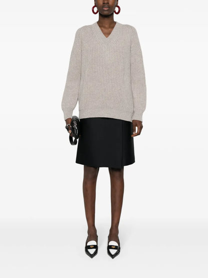 V-Neck Chunky-Knit Jumper