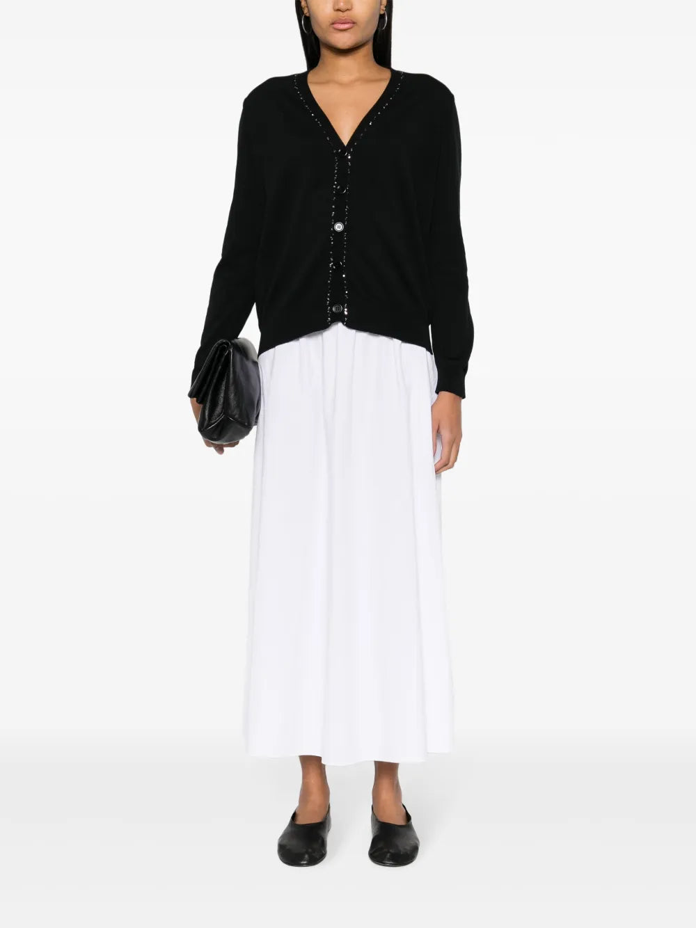 Sequin-Trim Cotton Cardigan