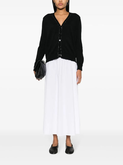 Sequin-Trim Cotton Cardigan