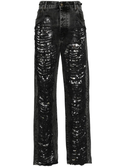 Karen Distressed Tapered Jeans