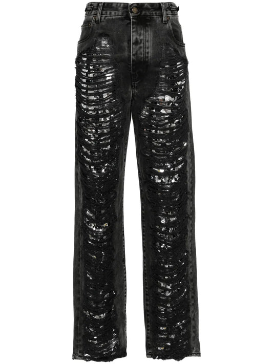 Karen Distressed Tapered Jeans