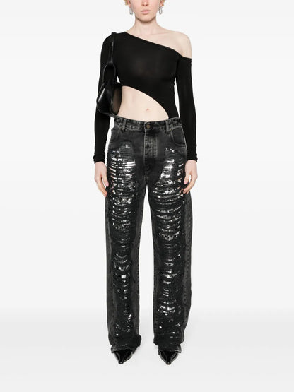 Karen Distressed Tapered Jeans
