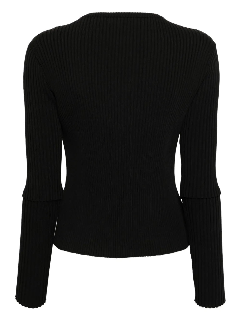 Cut-Out Detail Ribbed Cardigan