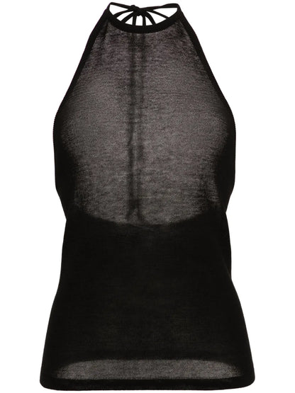 Open-Back Knitted Halterneck Top