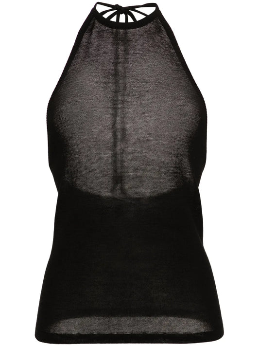 Open-Back Knitted Halterneck Top