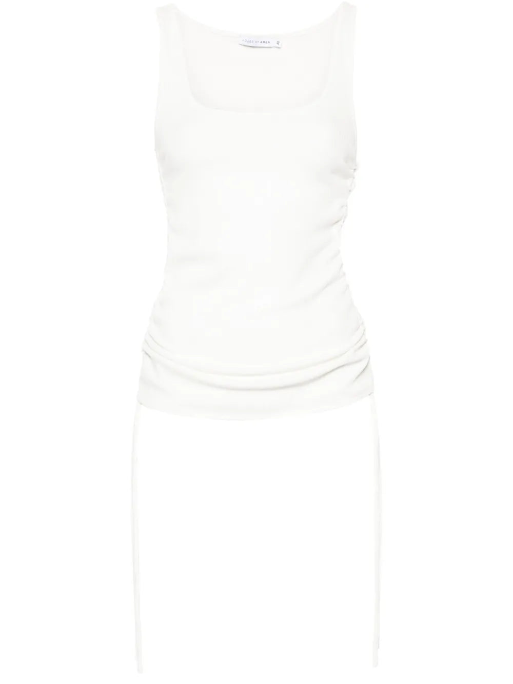 Drawstring-Detail Ribbed Tank Top
