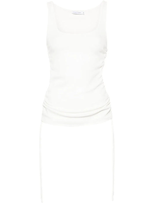 Drawstring-Detail Ribbed Tank Top