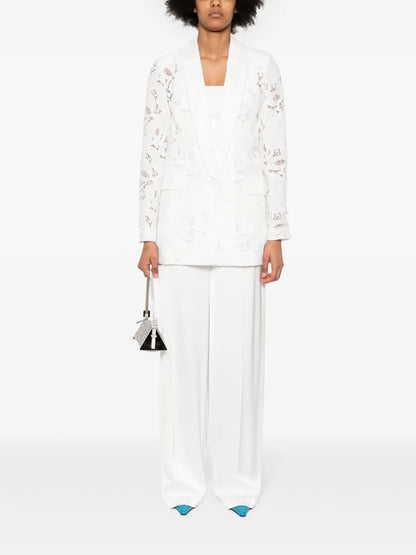 Single-Breasted Floral-Embroidered Blazer