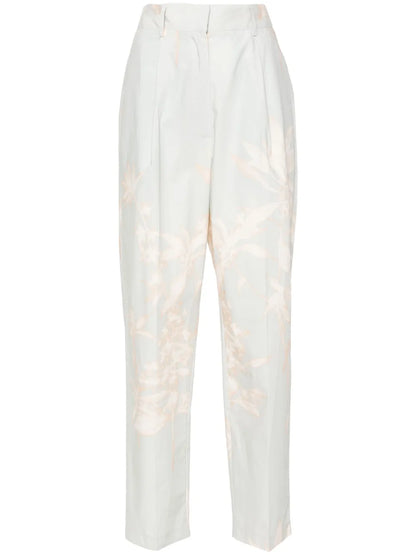 Floral Poplin Tapered Trousers