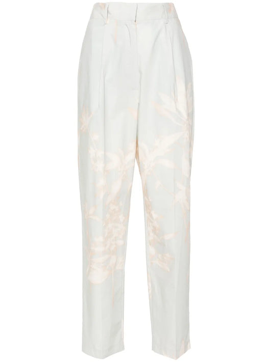Floral Poplin Tapered Trousers