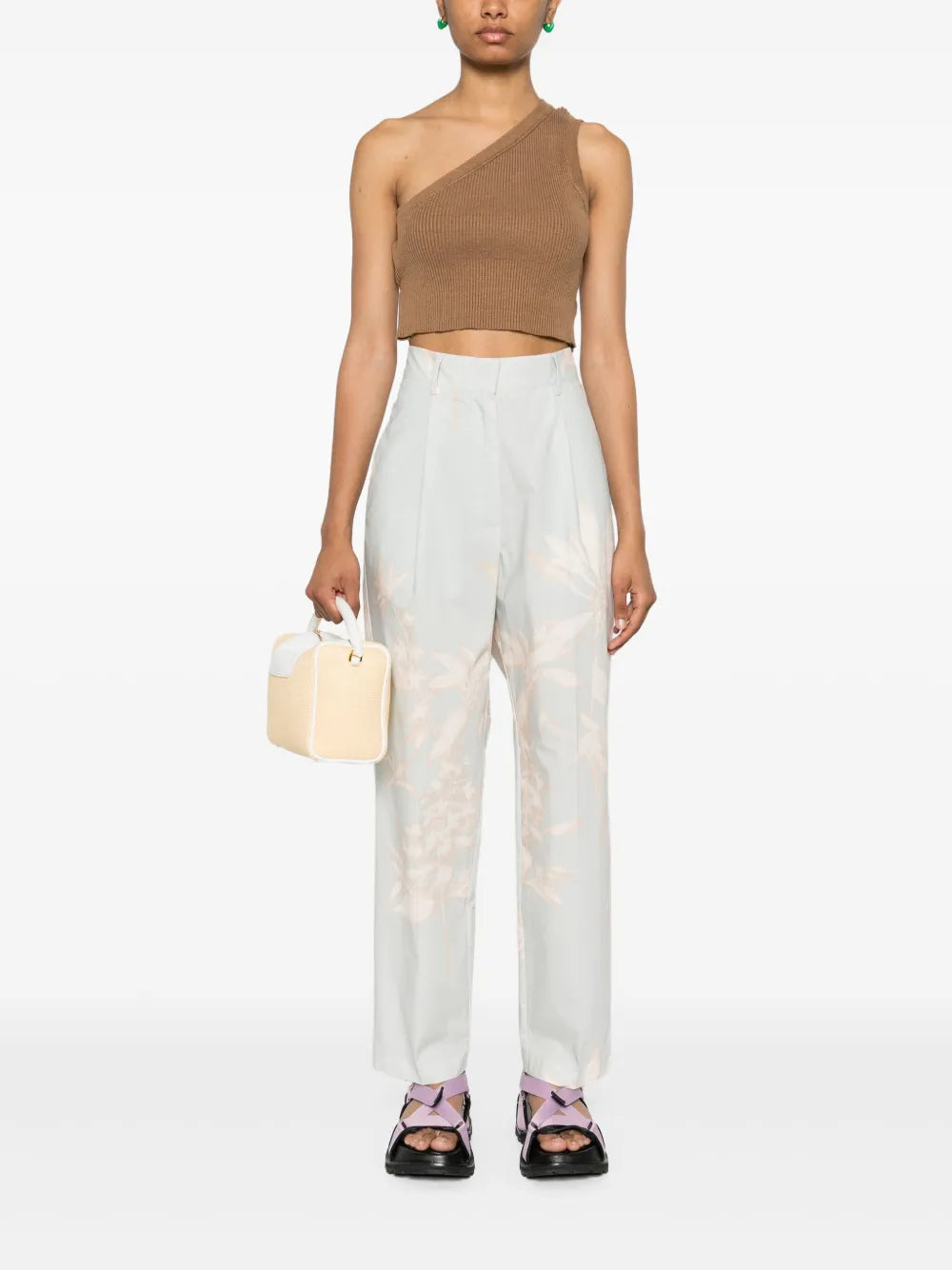 Floral Poplin Tapered Trousers