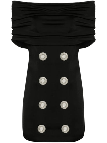 Off-Shoulder Draped Minidress
