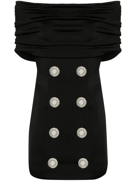 Off-Shoulder Draped Minidress