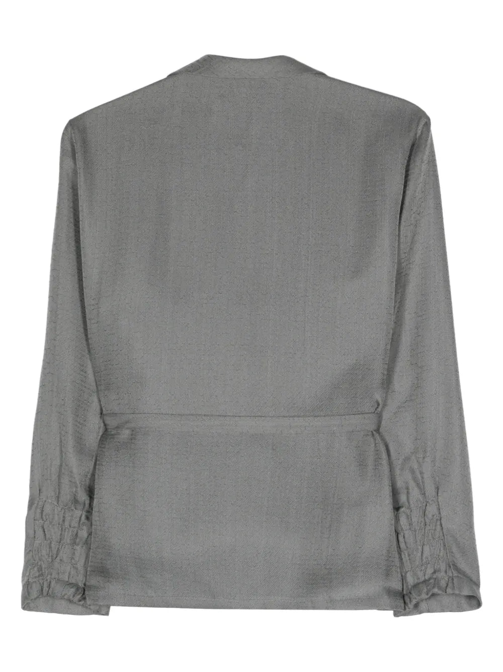 Patterned-Jacquard Wrap Blazer