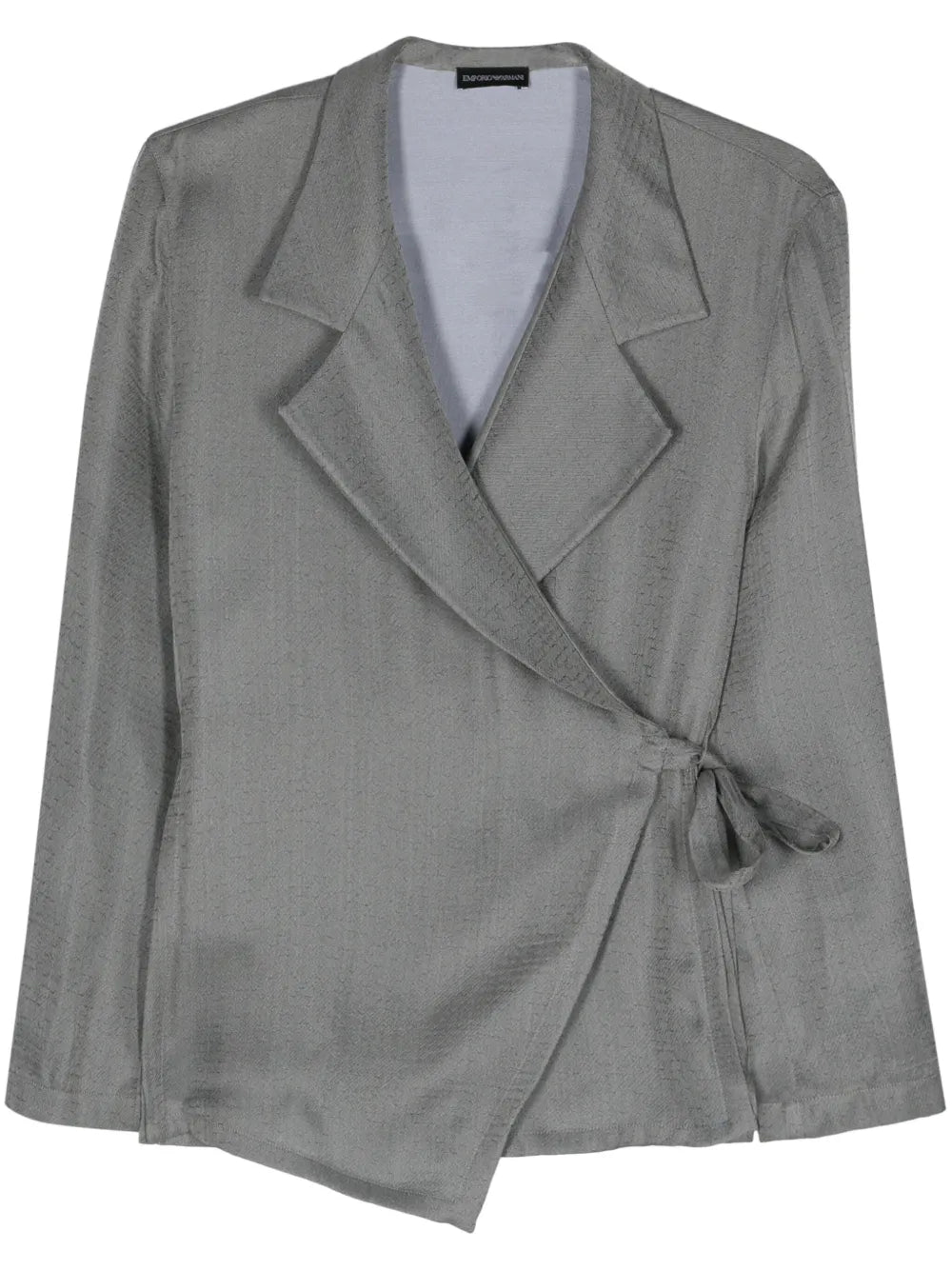 Patterned-Jacquard Wrap Blazer