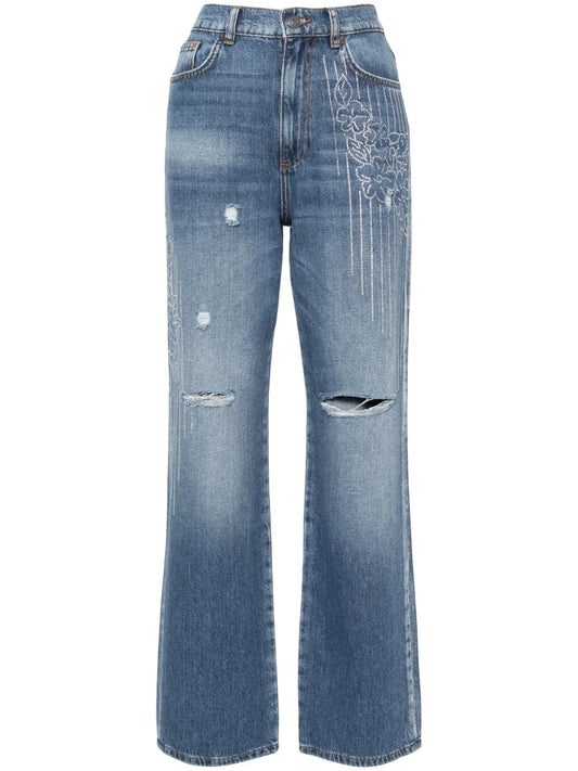 Mid-Rise Straight-Leg Jeans
