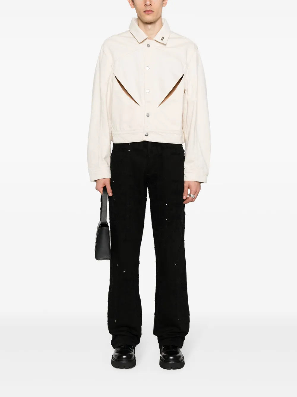 Equisetum Cut-Out Detail Denim Jacket