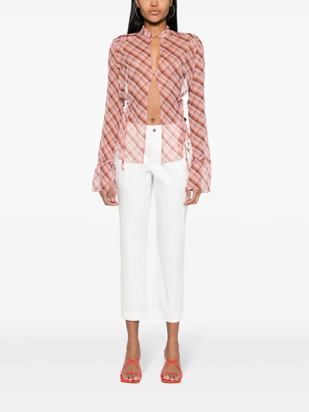 Floral-Embroidery Trousers