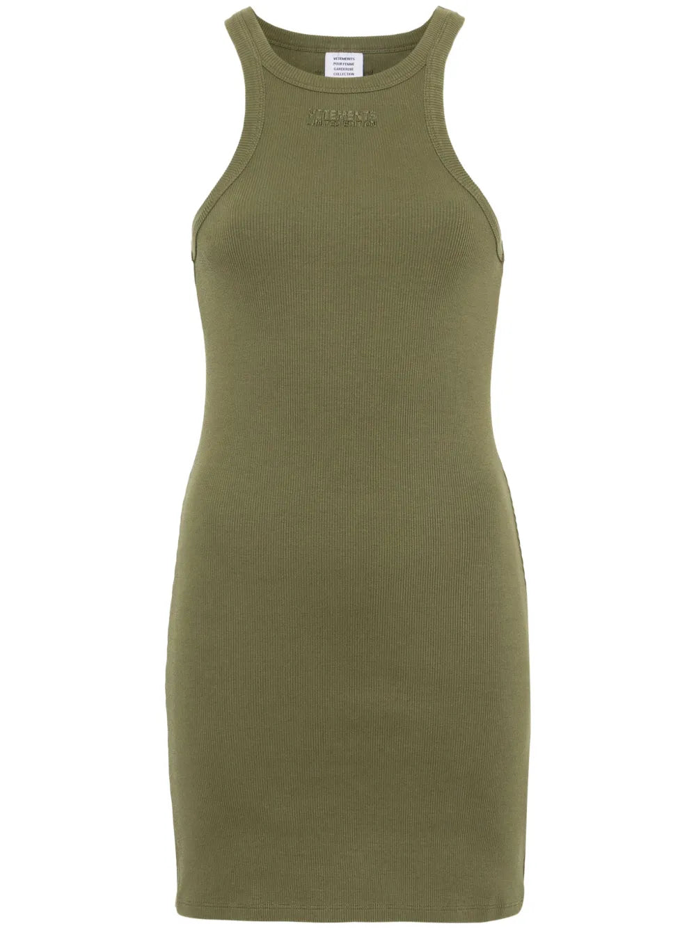 Logo-Embroidered Ribbed Mini Dress