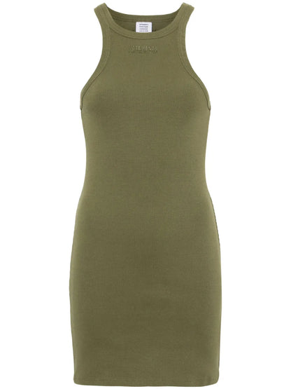 Logo-Embroidered Ribbed Mini Dress