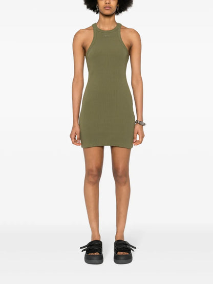Logo-Embroidered Ribbed Mini Dress