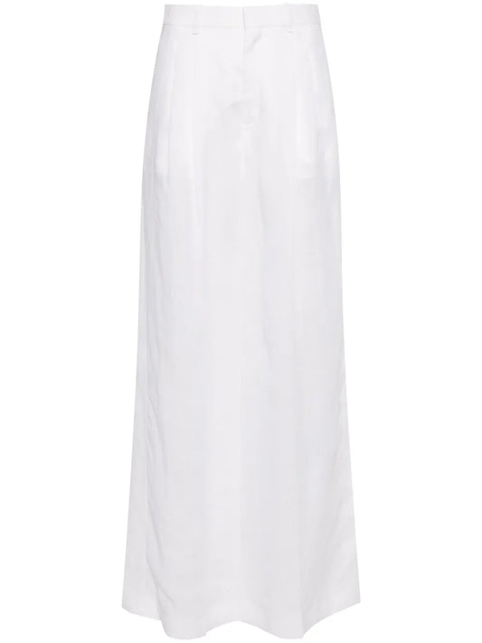 Wide-Leg Ramie Trousers