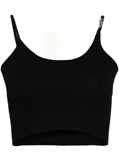 Logo-Plaque Ribbed-Knit Top
