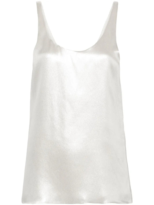 Silk-Lamé Tank Top
