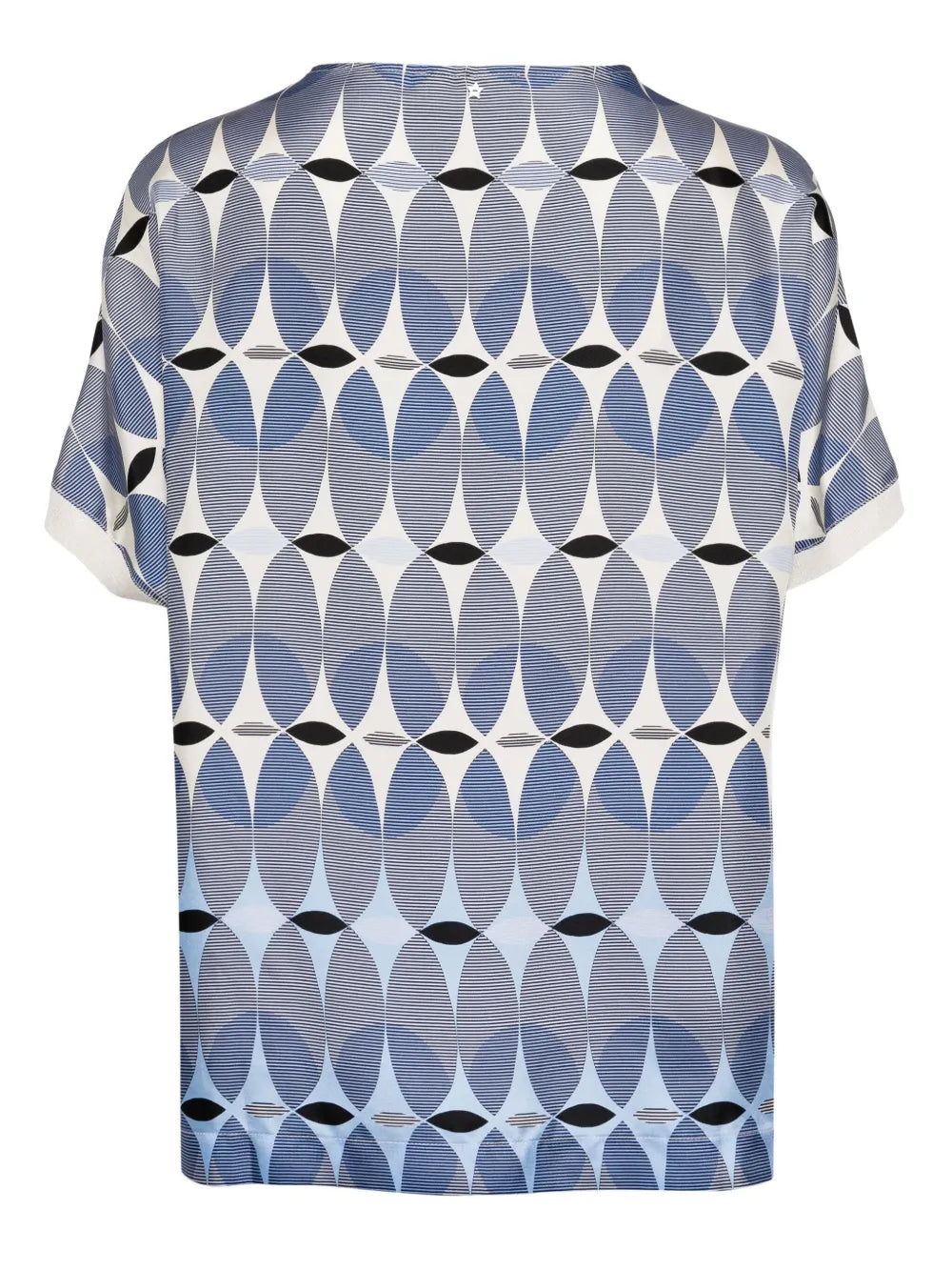 Geometric-Print Silk T-Shirt