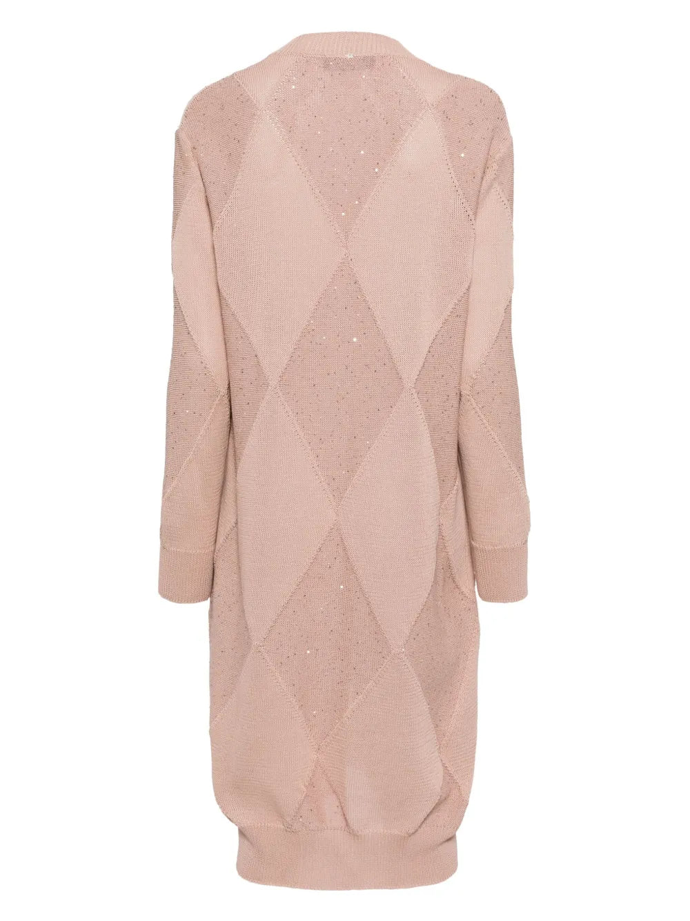 Argyle Fine-Knit Cardigan