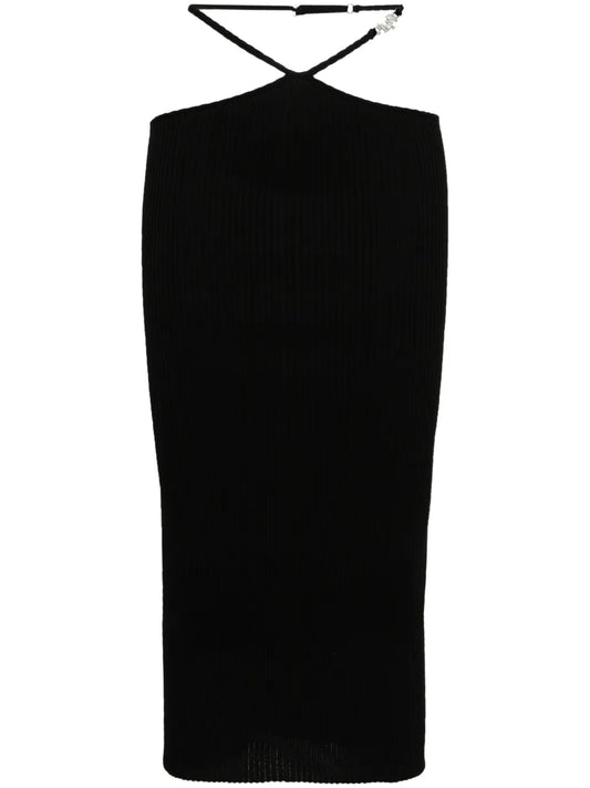 Strap-Detail Pencil Midi Skirt