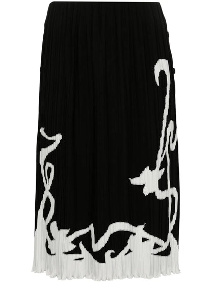 Two-Tone Pleated Skirt