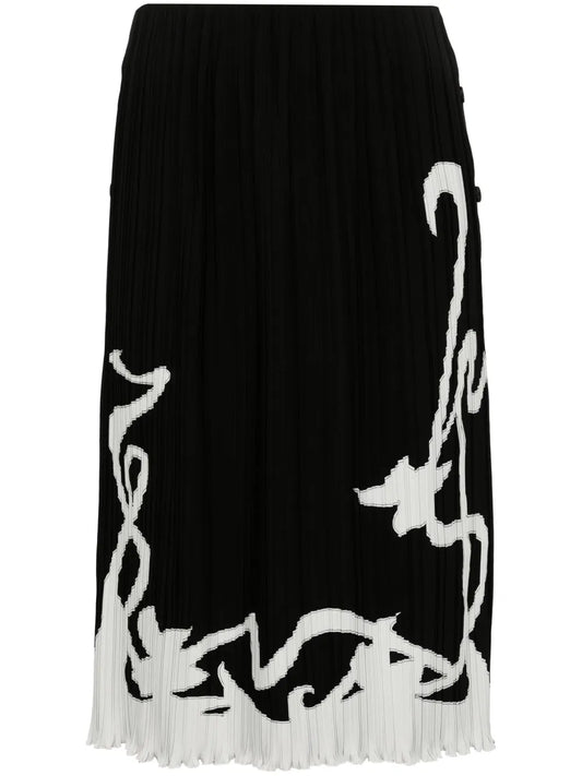Two-Tone Pleated Skirt