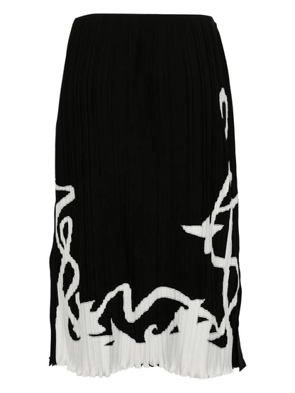 Two-Tone Pleated Skirt