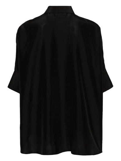 Classic-Collar Silk Shirt